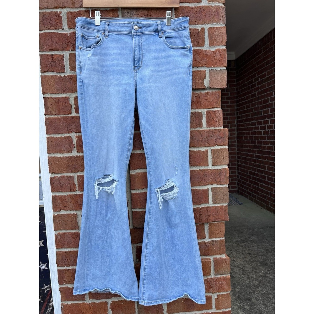 American Eagle Distressed Bootcut Jeans Women's Size 14 Long